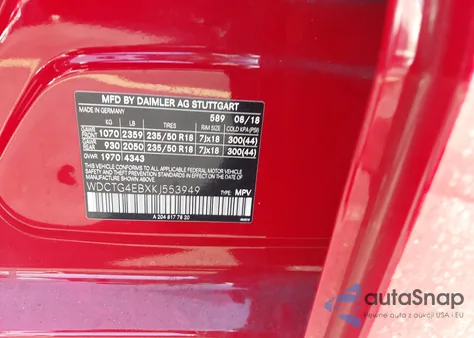 2019 Mercedes-Benz Gla 250 from USA, damaged, VIN WDCTG4EBXKJ553949